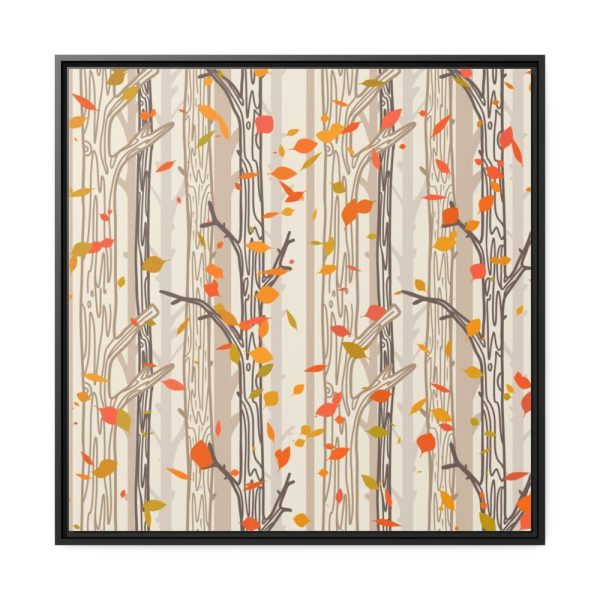 88302-181.jpg Bare Tree And Autumn Fall Leaves Framed Canvas