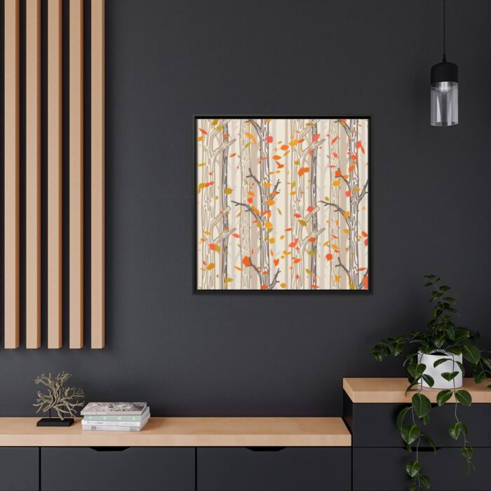 Bare Tree And Autumn Fall Leaves Framed Canvas - Image 5