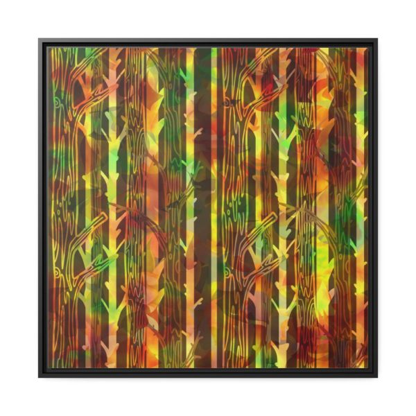 88302-191.jpg Bare Birch Type Trees With Autumn Leaves Framed Canvas