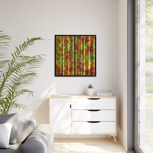 88302-193.jpg Bare Birch Type Trees With Autumn Leaves Framed Canvas