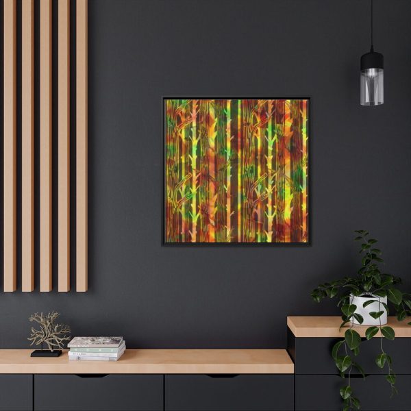 88302-194.jpg Bare Birch Type Trees With Autumn Leaves Framed Canvas