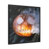 88302-20.jpg Carved Halloween Pumpkin With Smoke Framed Canvas