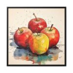 Apples Watercolor Art Framed Canvas - Image 2