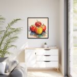 Apples Watercolor Art Framed Canvas - Image 4