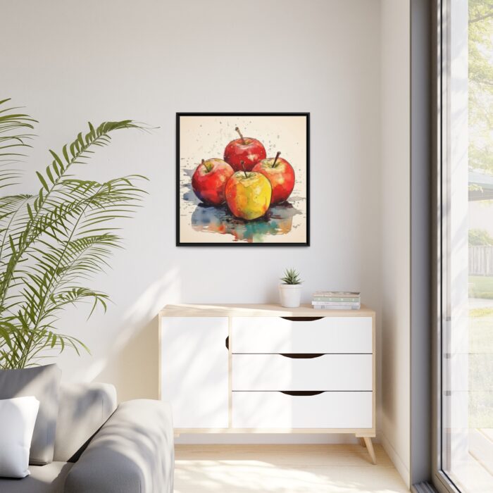 Apples Watercolor Art Framed Canvas - Image 4