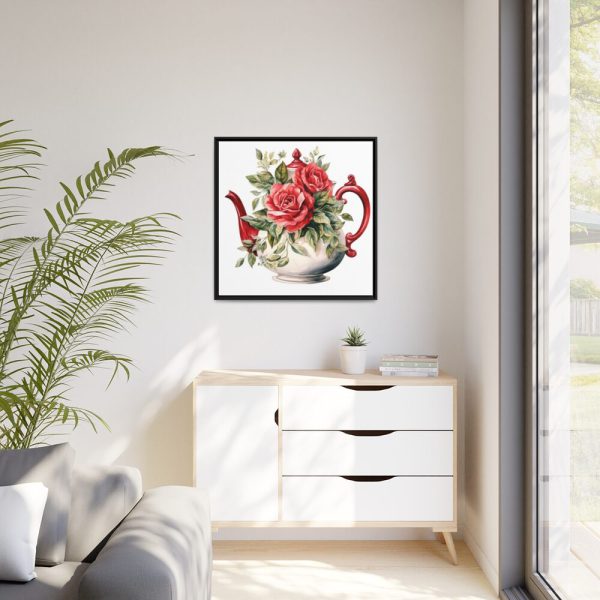 88302-218.jpg Floral Teapots Background Art Framed Canvas