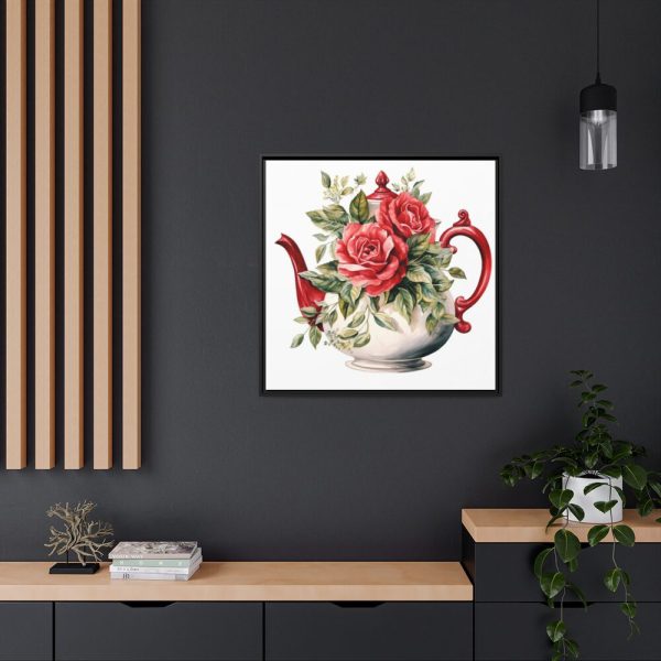 88302-219.jpg Floral Teapots Background Art Framed Canvas