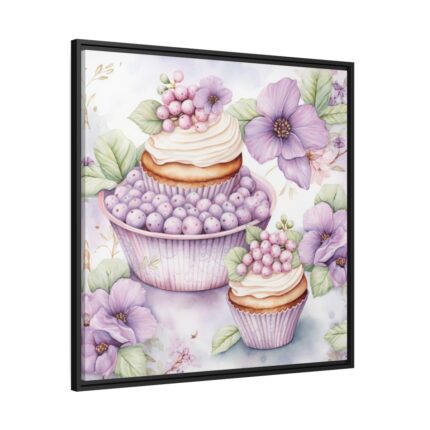 Frosted Cupcake With Fruit Topping Framed Canvas