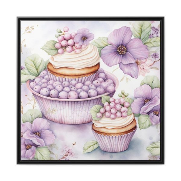88302-226.jpg Frosted Cupcake With Fruit Topping Framed Canvas