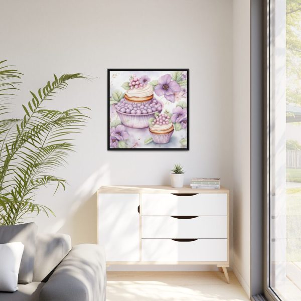 88302-228.jpg Frosted Cupcake With Fruit Topping Framed Canvas