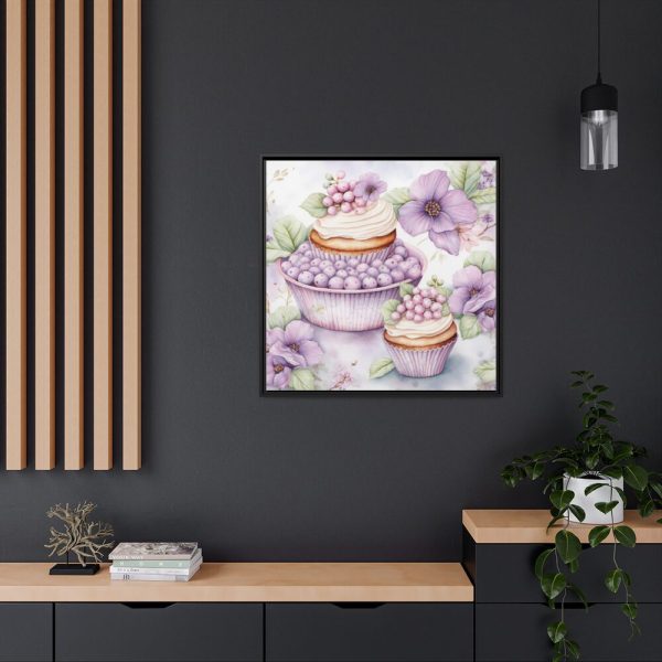88302-229.jpg Frosted Cupcake With Fruit Topping Framed Canvas