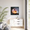 88302-23.jpg Carved Halloween Pumpkin With Smoke Framed Canvas
