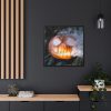 88302-24.jpg Carved Halloween Pumpkin With Smoke Framed Canvas