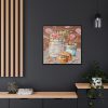 Baked Cakes on a Counter With a Vintage Wood Framed Canvas