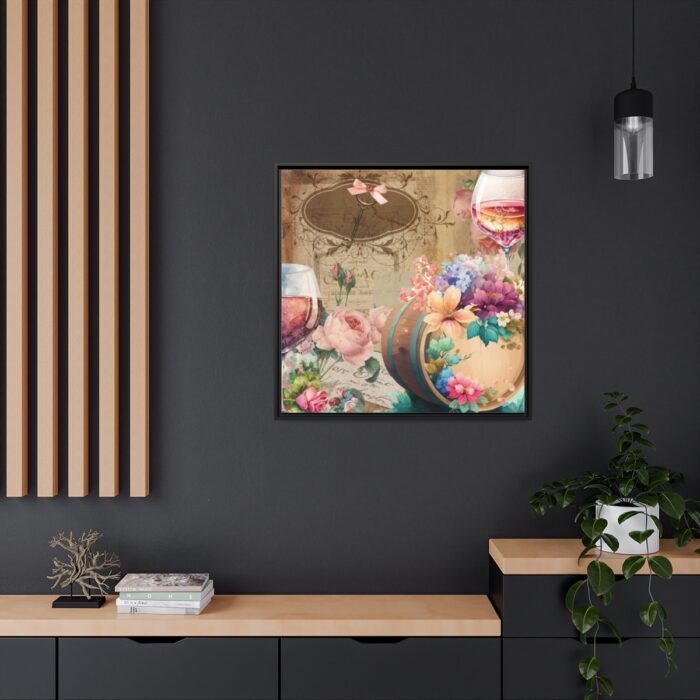 Vintage Watercolor Wine Barrel Framed Canvas - Image 5