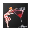 88302-261.jpg Woman Drinks From Large Wine Glass Framed Canvas