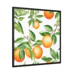 Seamless Orange Fruit Framed Canvas