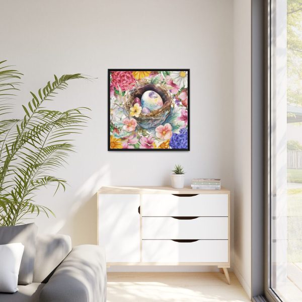 Easter Eggs In A Nest Framed Canvas