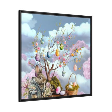 Easter Egg Tree And Rabbit Framed Canvas