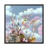 Easter Egg Tree And Rabbit Framed Canvas