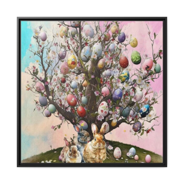 Three Rabbits Underneath a Tree Framed Canvas - Image 2
