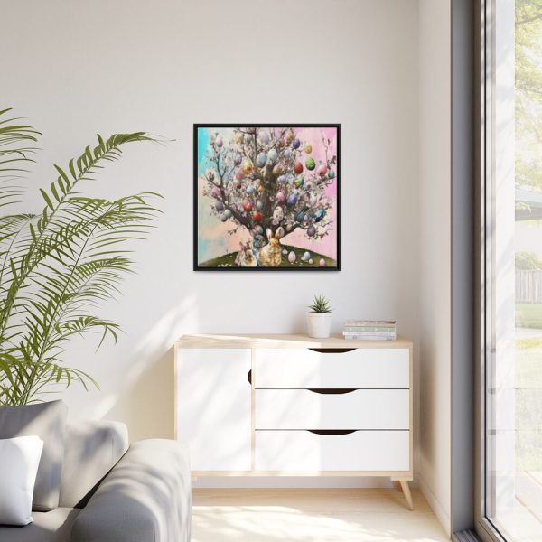 88302-293.jpg Three Rabbits Underneath a Tree Framed Canvas