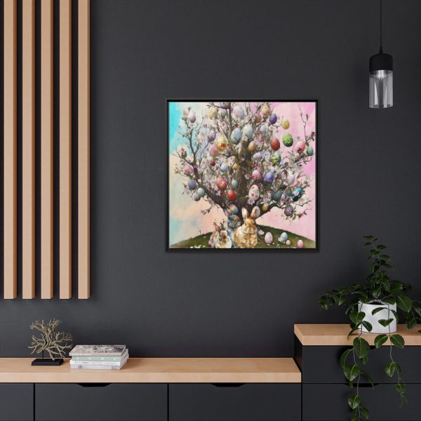 88302-294.jpg Three Rabbits Underneath a Tree Framed Canvas
