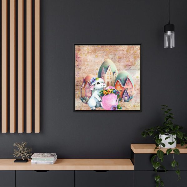 88302-299.jpg Easter Bunny Village Eggs Framed Canvas