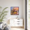 88302-3.jpg Nihon Kenchiku Within a Pink Flowers Fremed Canvas