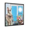 Cool Easter Rabbit In Jacket Framed Canvas