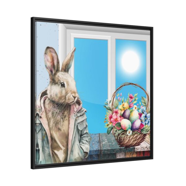 Cool Easter Rabbit In Jacket Framed Canvas