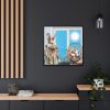 Cool Easter Rabbit In Jacket Framed Canvas
