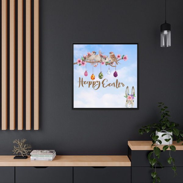 88302-314.jpg Easter Eggs, Rabbit And Birds Framed Canvas