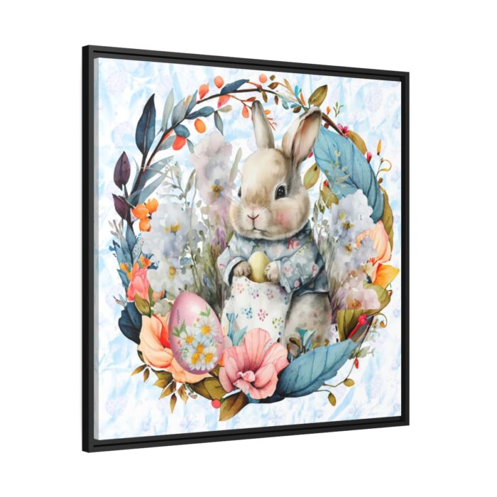 Baby Easter Bunny Wreath Framed Canvas - Image 1