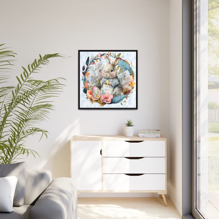 Baby Easter Bunny Wreath Framed Canvas - Image 4