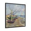 88302-335.jpg Vincent van Gogh's Fishing Boats on the Beach Framed Canvas