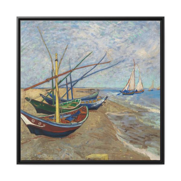 88302-336.jpg Vincent van Gogh's Fishing Boats on the Beach Framed Canvas