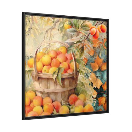 Peach Harvest Calendar  Framed Canvas