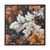 Winter Leaves Seamless Pattern Framed Canvas