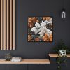 Winter Leaves Seamless Pattern Framed Canvas