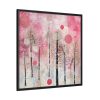 88302-350.jpg Whimsical Pink Winter Forest Art Framed Canvas