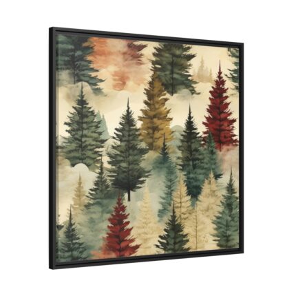 Christmas Trees Seamless Pattern Framed Canvas