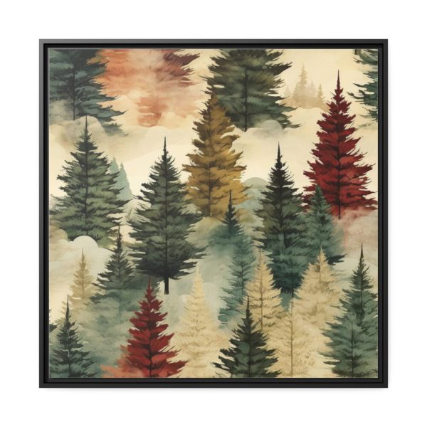 88302-361.jpg Christmas Trees Seamless Pattern Framed Canvas