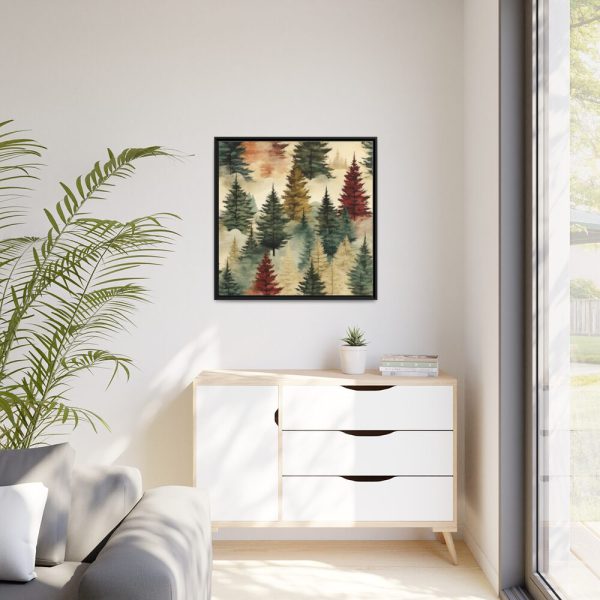 88302-363.jpg Christmas Trees Seamless Pattern Framed Canvas