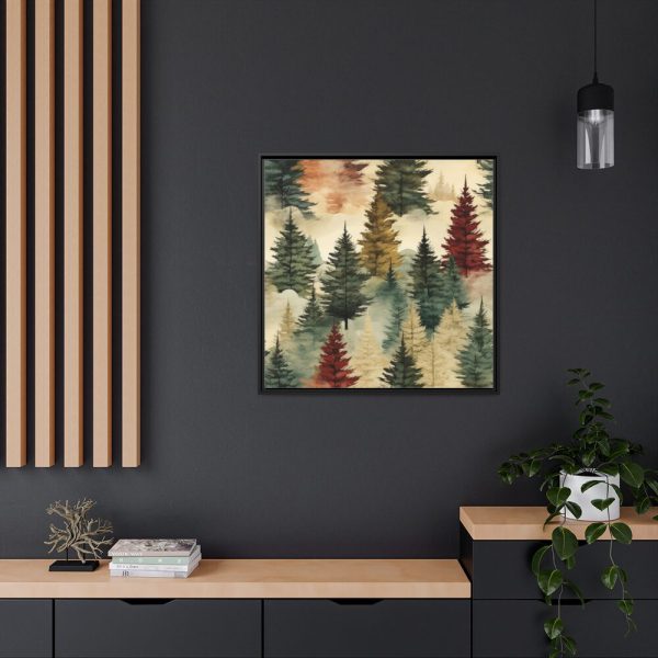 88302-364.jpg Christmas Trees Seamless Pattern Framed Canvas