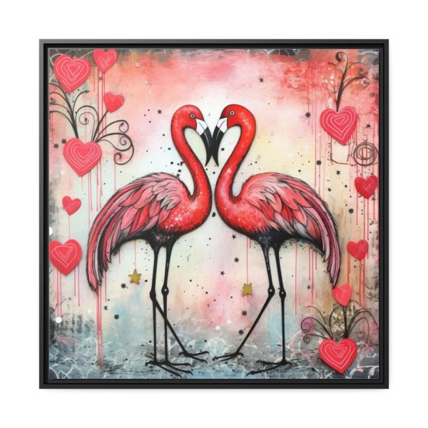 88302-386.jpg Valentine Flamingo Framed Canvas