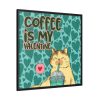 88302-390.jpg Coffee Cat Valentine Framed Canvas