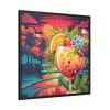 Tropical Drink Illustration Framed Canvas