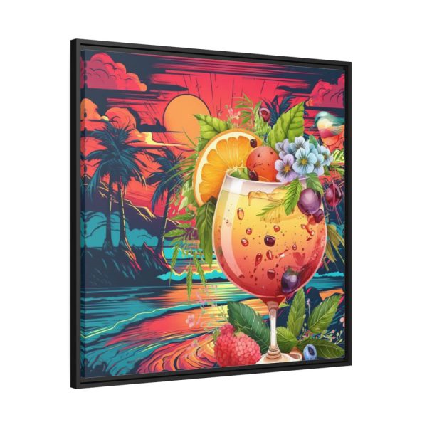 Tropical Drink Illustration Framed Canvas