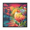 Tropical Drink Illustration Framed Canvas